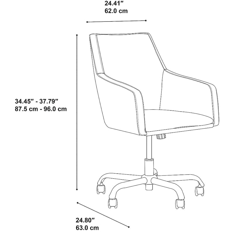 Chaise en cuir blanc dossier mi-hauteur - 62 cm L x 63 cm l x 87,5 cm H